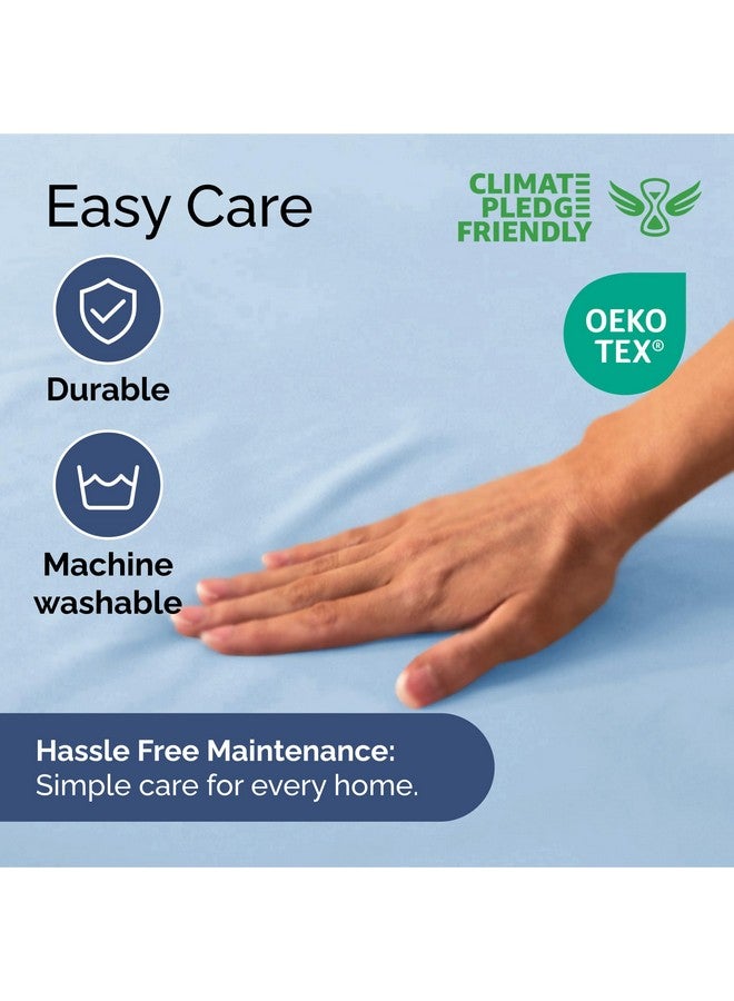 CGK Unlimited Extra Deep Queen Fitted Sheet - Hotel Luxury Single Fitted Sheet Only - Easily Fits 18 inch to 24 inch Mattress - Ultra Soft, Wrinkle & Fade Free w/Extra Deep Pocket - Breathable & Comfy - Light Blue - Image 5