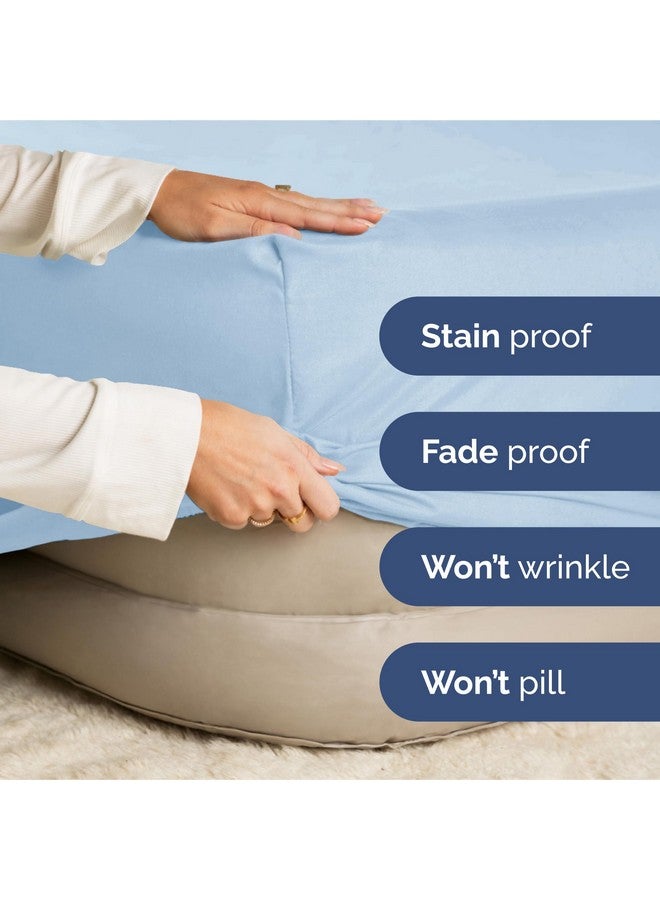 CGK Unlimited Extra Deep Queen Fitted Sheet - Hotel Luxury Single Fitted Sheet Only - Easily Fits 18 inch to 24 inch Mattress - Ultra Soft, Wrinkle & Fade Free w/Extra Deep Pocket - Breathable & Comfy - Light Blue - Image 4