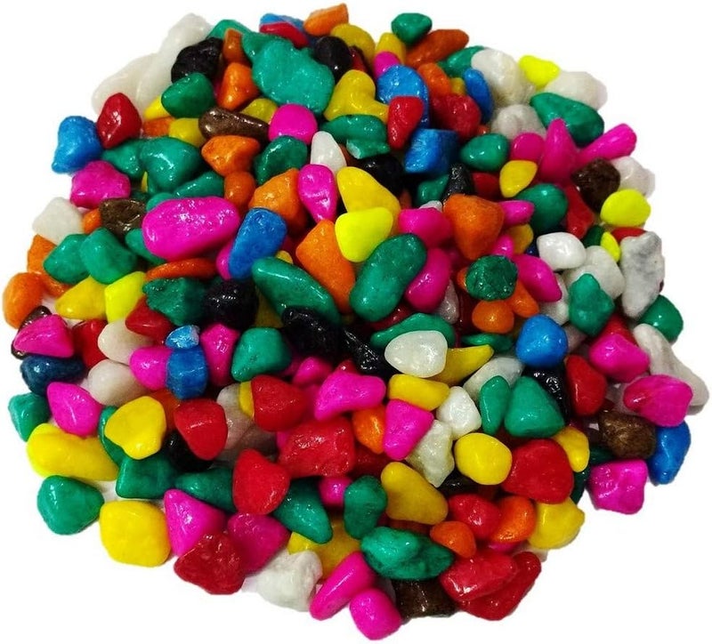OhhSome 500Gm Multi-Color Mixed Stone Glossy and Decorative Garden Glass Pebbles (Multicolour) [500Gm] - Image 1