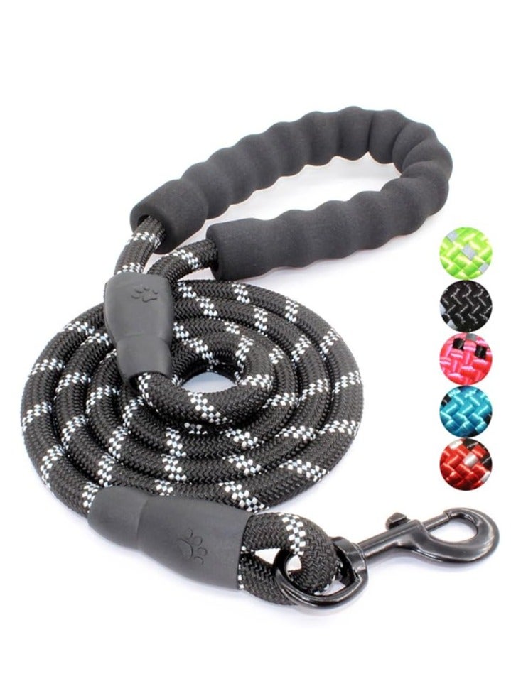 Dog leash with comfortable cushioned handle and high reflectivity, suitable for small, medium, and large dogs, 10 feet - Image 1