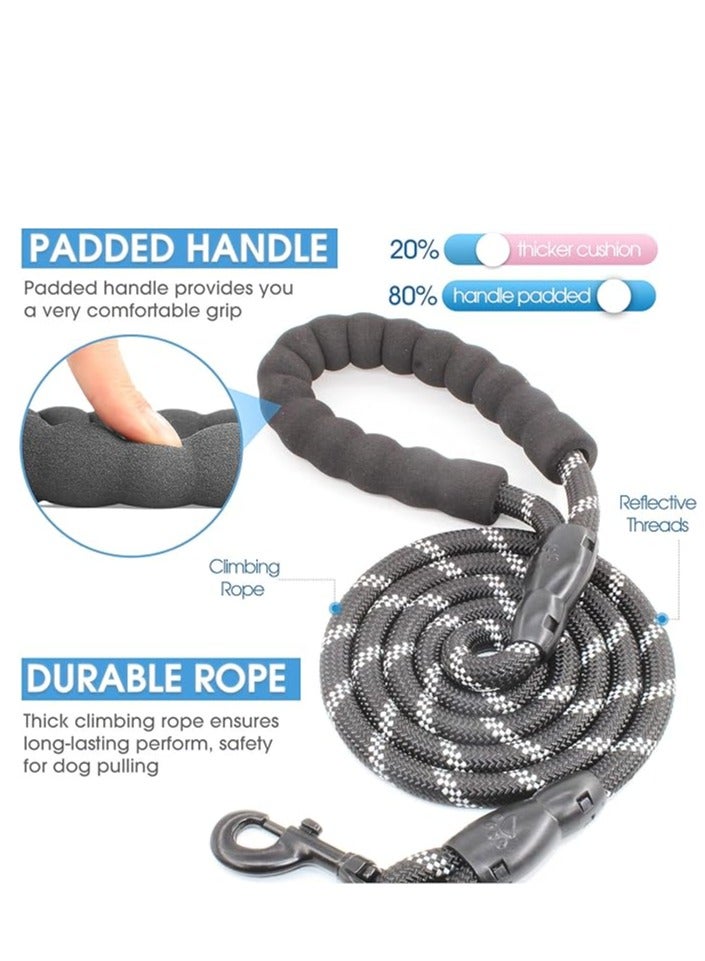 Dog leash with comfortable cushioned handle and high reflectivity, suitable for small, medium, and large dogs, 10 feet - Image 2