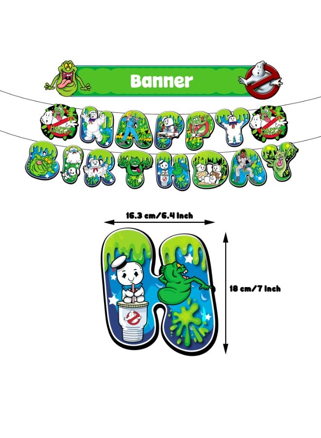 Birthday Party Balloon Decoration Ghostbusters，Happy Birthday Banner,Cake Topper,Baby Shower Birthday Bachelorette Party Backdrop - Image 3