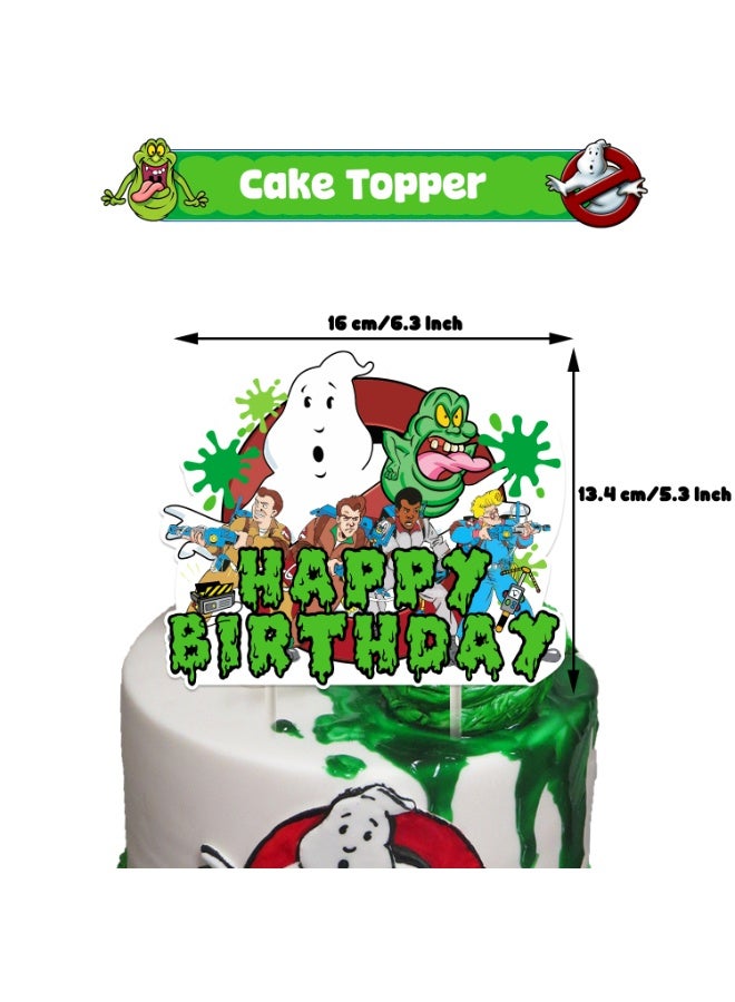 Birthday Party Balloon Decoration Ghostbusters，Happy Birthday Banner,Cake Topper,Baby Shower Birthday Bachelorette Party Backdrop - Image 2