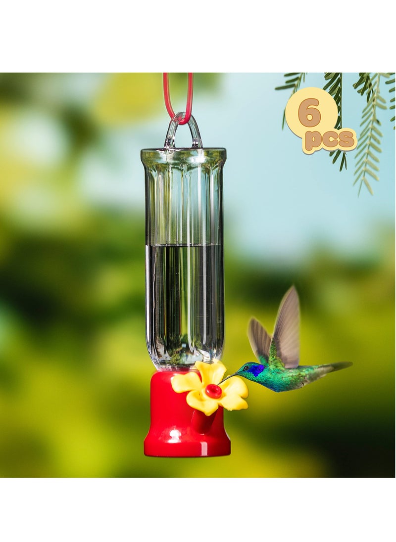 SYOSI - Hummingbird Feeder, 6PCS Mini Hummingbird Feeders with Hanging Wires & 3 Cleaning Brush, Transparent Outdoor Humming Bird Feeder Set for Patio, Outside, Lawn, Backyard, Garden (2.2oz) - Image 1