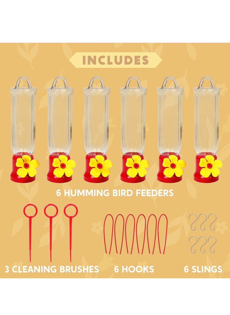 SYOSI - Hummingbird Feeder, 6PCS Mini Hummingbird Feeders with Hanging Wires & 3 Cleaning Brush, Transparent Outdoor Humming Bird Feeder Set for Patio, Outside, Lawn, Backyard, Garden (2.2oz) - Image 1