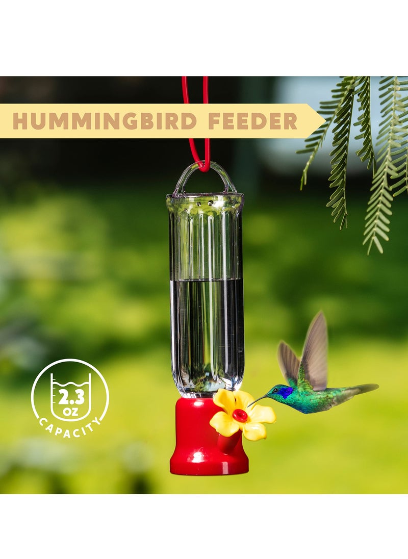 SYOSI - Hummingbird Feeder, 6PCS Mini Hummingbird Feeders with Hanging Wires & 3 Cleaning Brush, Transparent Outdoor Humming Bird Feeder Set for Patio, Outside, Lawn, Backyard, Garden (2.2oz) - Image 1