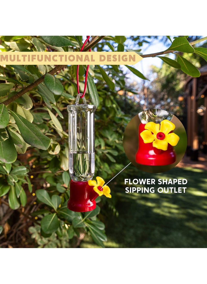 SYOSI - Hummingbird Feeder, 6PCS Mini Hummingbird Feeders with Hanging Wires & 3 Cleaning Brush, Transparent Outdoor Humming Bird Feeder Set for Patio, Outside, Lawn, Backyard, Garden (2.2oz) - Image 1