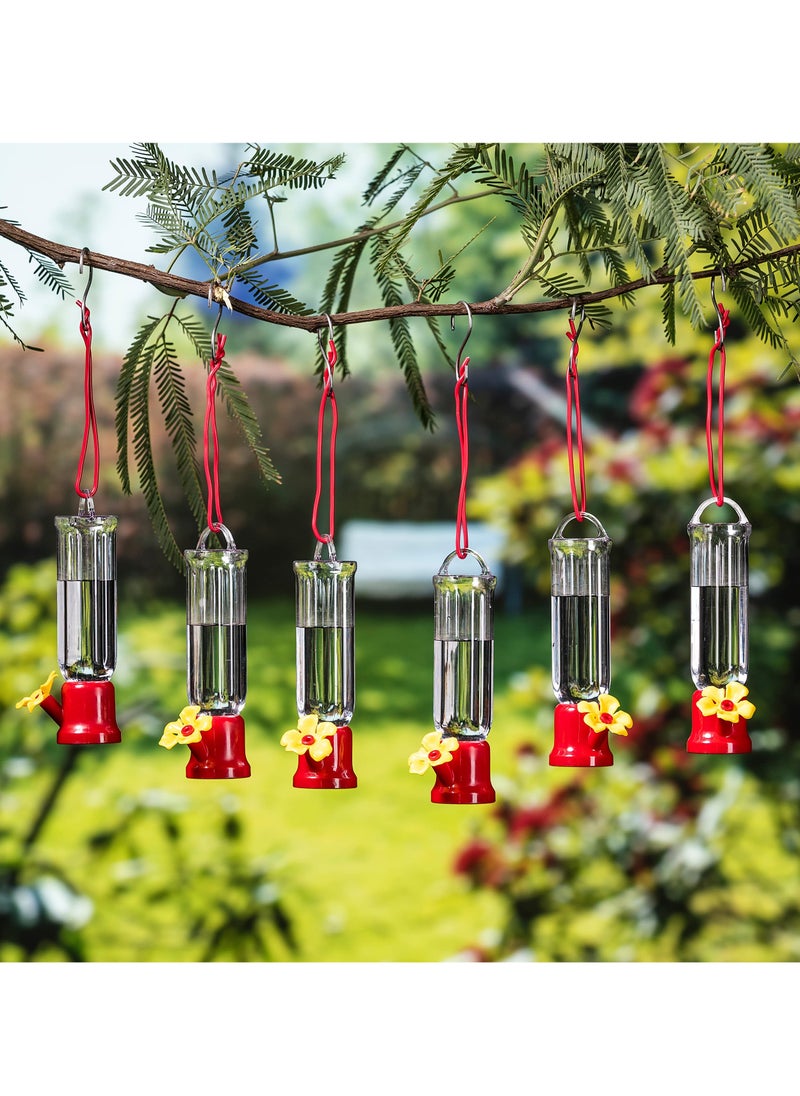 SYOSI - Hummingbird Feeder, 6PCS Mini Hummingbird Feeders with Hanging Wires & 3 Cleaning Brush, Transparent Outdoor Humming Bird Feeder Set for Patio, Outside, Lawn, Backyard, Garden (2.2oz) - Image 1