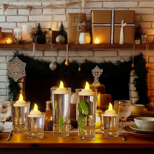 Coku Flameless Floating LED Candles, Waterproof Water Sensor Tealight Diyas, Battery Operated Decorative LED Tea Lights for Diwali, Wedding, Christmas & Home Decoration (Warm White, Pack 12) - Image 3