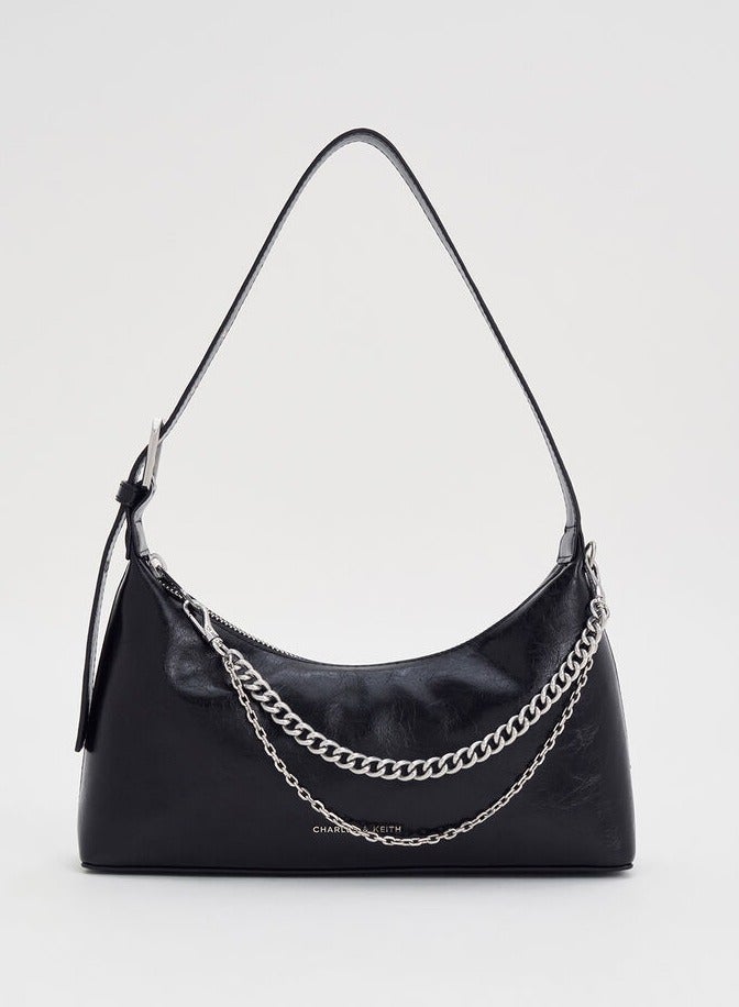 Charles & Keith Atwood Chain Crinkle Hobo Bag - Image 1