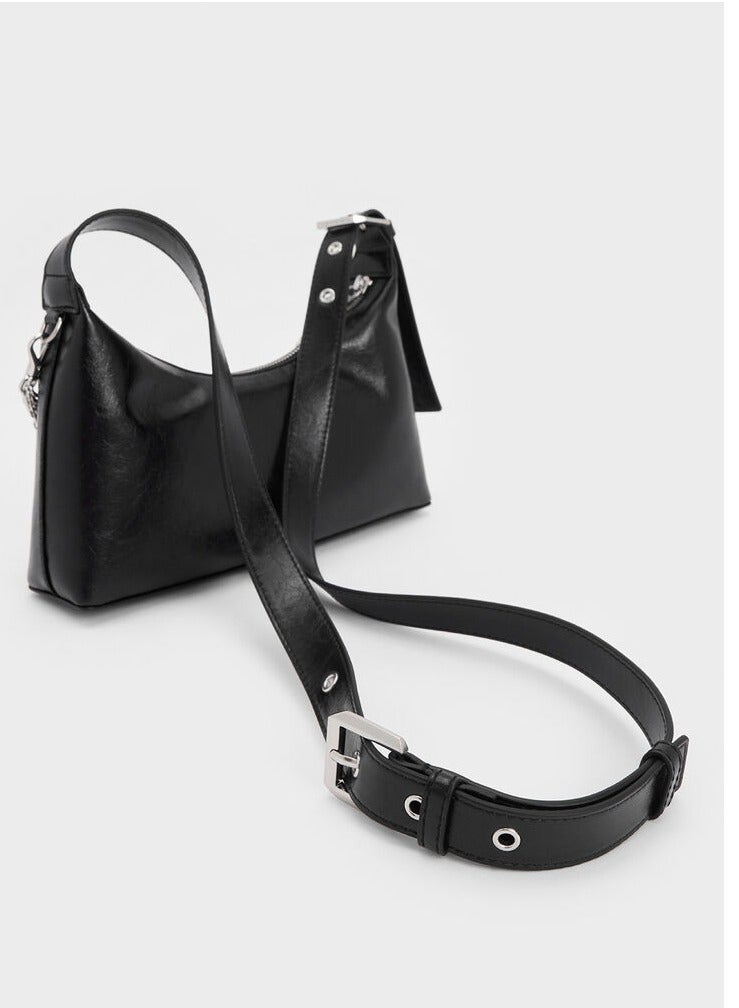 Charles & Keith Atwood Chain Crinkle Hobo Bag - Image 4