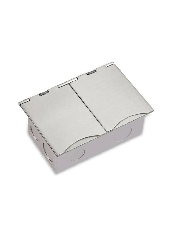 NOVEX 13A Flat Floor Socket Plate (TWIN, SATIN CHROME) - Image 2