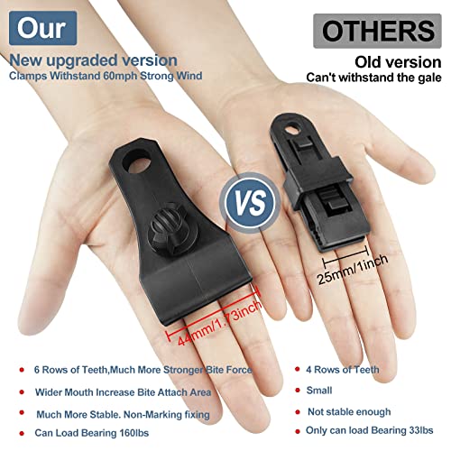 AMURS 30PCS Upgrade Large Tarp Clips Heavy Duty Lock Grip Tarp Clamps Thumb Screw Tent Clamps with 100 Pcs Zip Cable Ties for Swimming Pool Cover Awnings Outdoor Camping Caravan Canopies Car Covers - Image 3