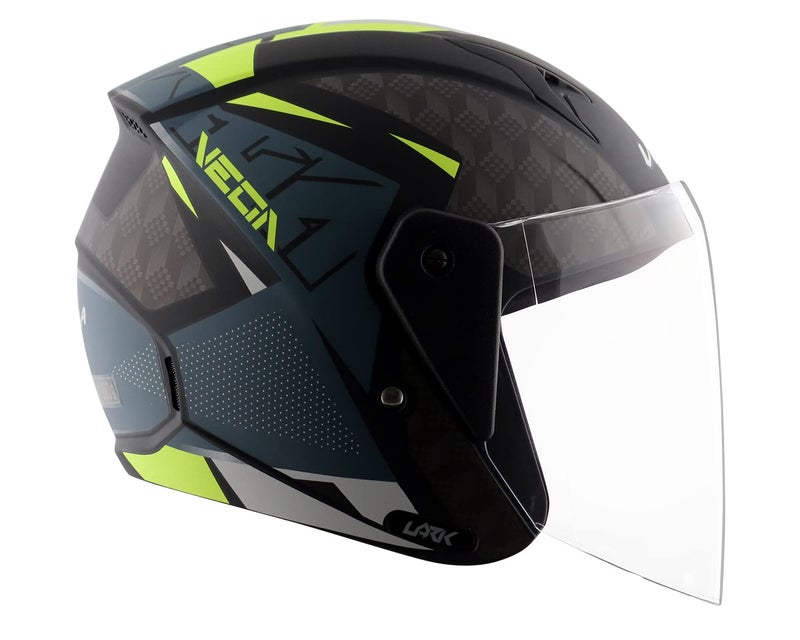 Vega Lark Twist Motorbike ISI Certified Full Face Motorcycle Helmet with Impact Resistant ABS Shell High Density EPS Liner Scratch Resistant Visor Aerodynamic Design Quick Release Buckle Comfortable Breathable Inner Padding Dull Black Neon Yellow Helmet-M - Image 4