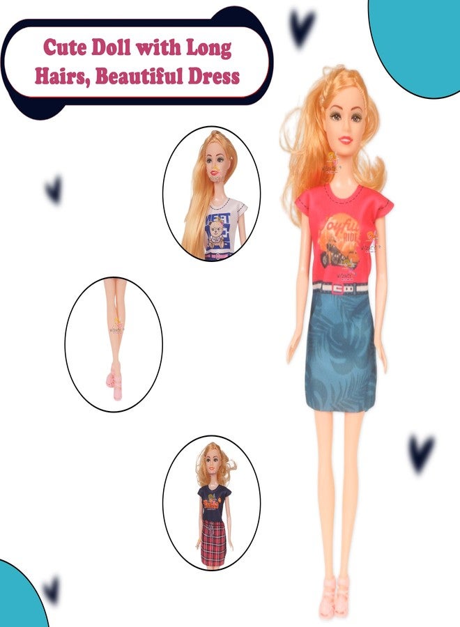 WISHKEY Plastic Beautiful Travel Family Doll Set with Mom,Dad,Baby Boy & Girl, Ideal Pretend Play Doll Accessories Stylish Playset for Girls, Multicolor, 3+ Years (Pack of 1) - Image 3