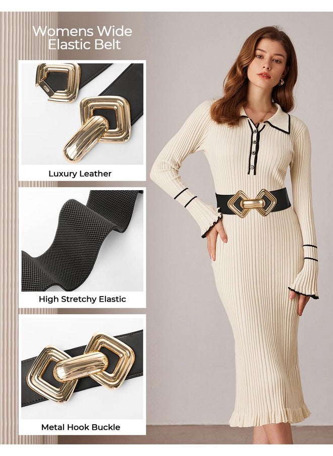 Womens Wide Elastic Belt Stretch Leather Belt Gold Buckle Belts For Dress Black Xl - pzsku/ZFB691FA30875271E6A05Z/45/_/1735566784/4adc6884-f9e6-4c4e-94ba-91ef374b1a6c