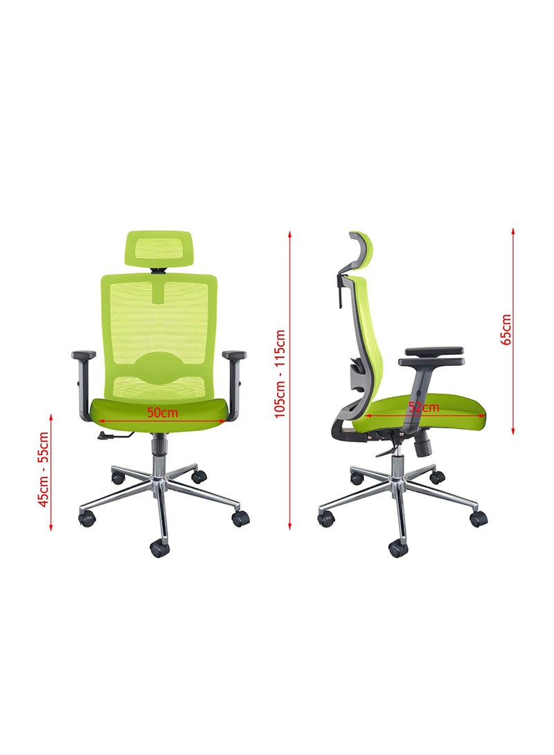 Mahmayi Mahmayi SleekLine T01B High Back Ergonomic Office Mesh Chair - Green  - Image 5