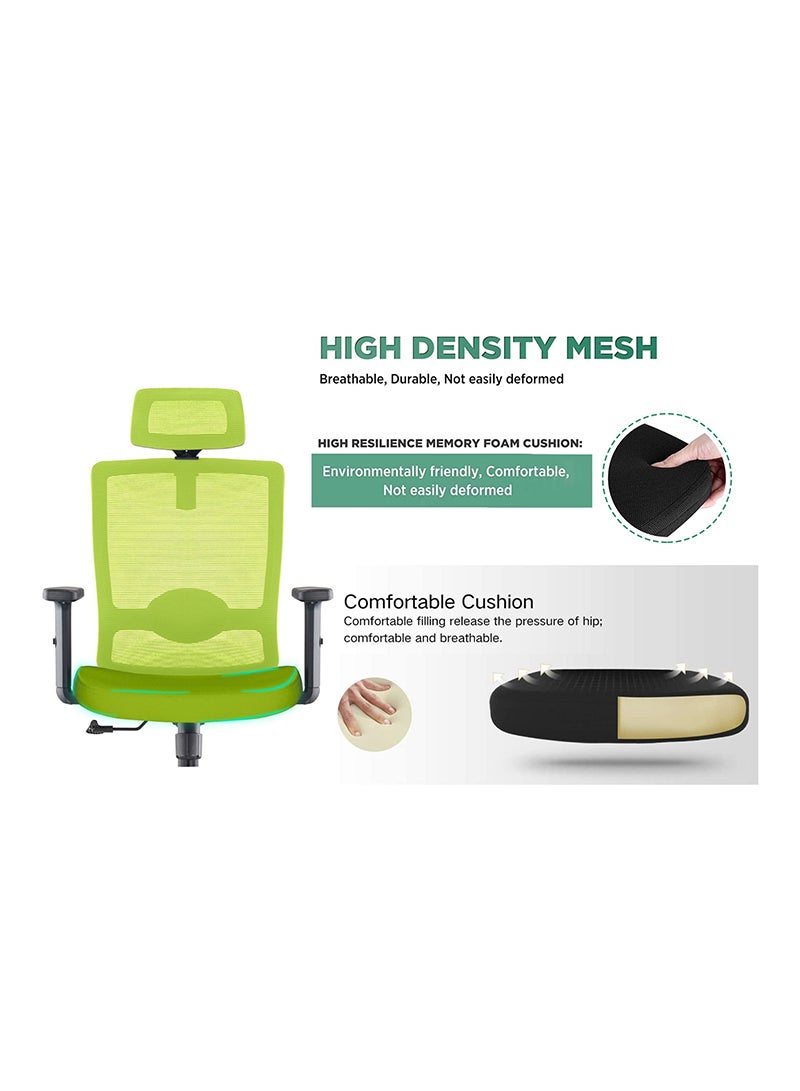 Mahmayi Mahmayi SleekLine T01B High Back Ergonomic Office Mesh Chair - Green  - Image 4