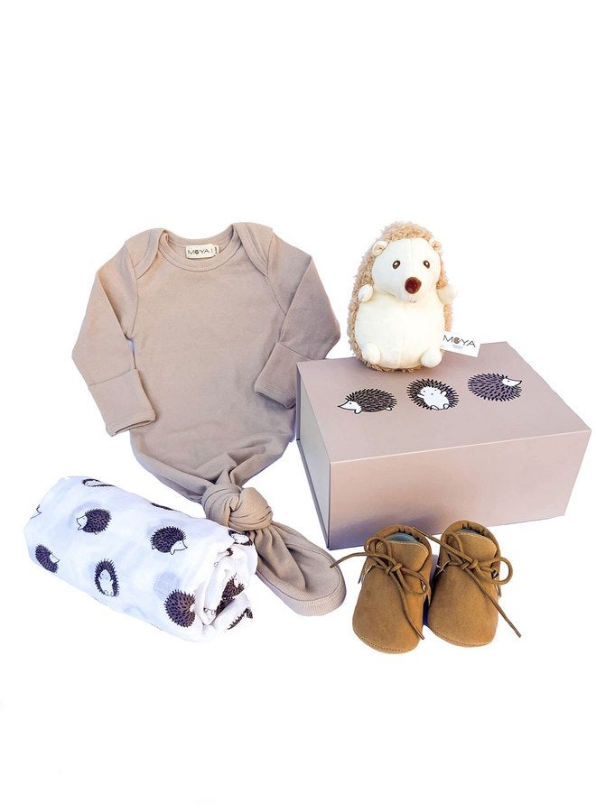 MOYA Baby Gift Box - Newborn Keepsake Box for Boy and Girl, Baby Clothes, Knotted Gown and Swaddle Blanket, Baby Shower Gifts Set for Unisex in a Box and a Basket, Baby Welcome Box, Baby Registry. - Image 2