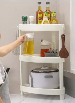 AGD 3-Tier Plastic Corner Storage Rack White  - Image 1