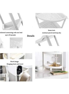 AGD 3-Tier Plastic Corner Storage Rack White  - Image 5