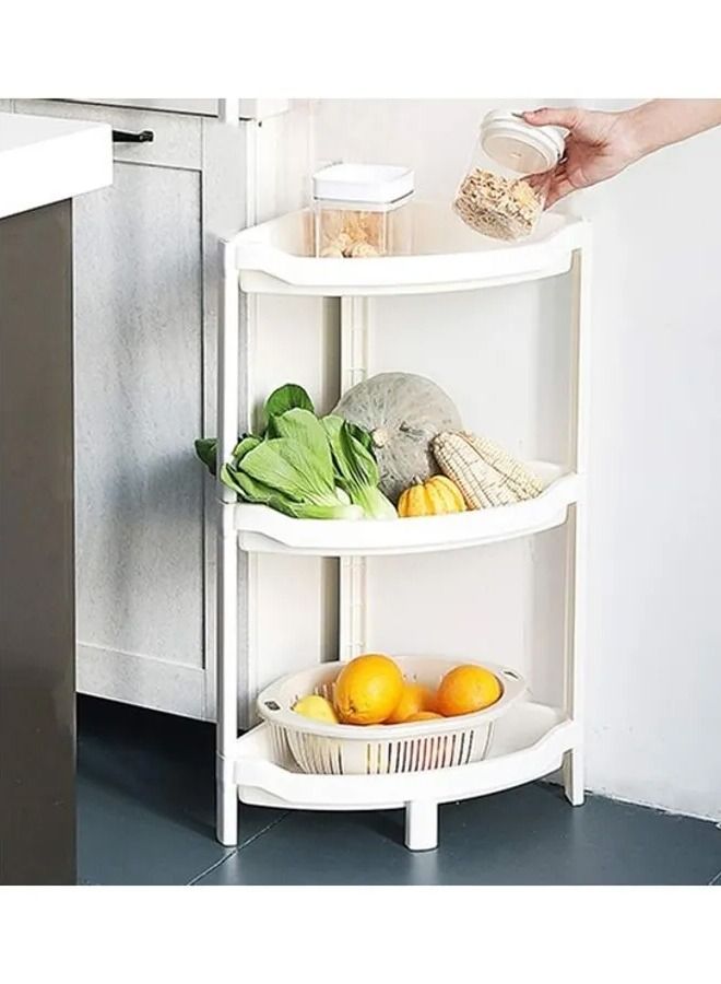 إيه جي دي رف تخزين زاوية بلاستيكي مكون من 3 طبقات أبيض - Image 2