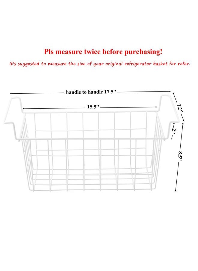 Orgneas 17.5 Inch Freezer Organizer Bins for Chest Freezer Refrigerator Basket Storage Rack Bins Deep Freezer Metal Wire Baskets 2Pcs - Image 3