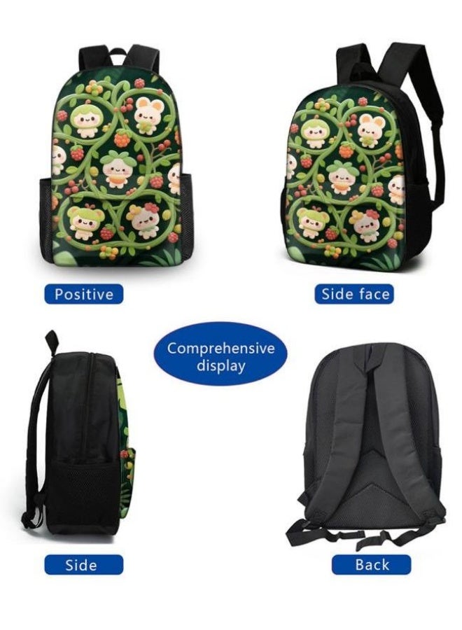 [Super new special offer] Cartoon theme bag three-piece set | double-shoulder + hand-held + storage pen bag | gift self-use good-looking - 412  - Image 3