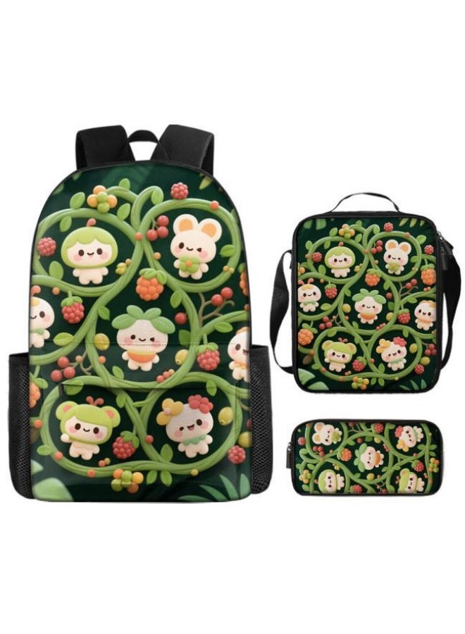 [Super new special offer] Cartoon theme bag three-piece set | double-shoulder + hand-held + storage pen bag | gift self-use good-looking - 412  - Image 2