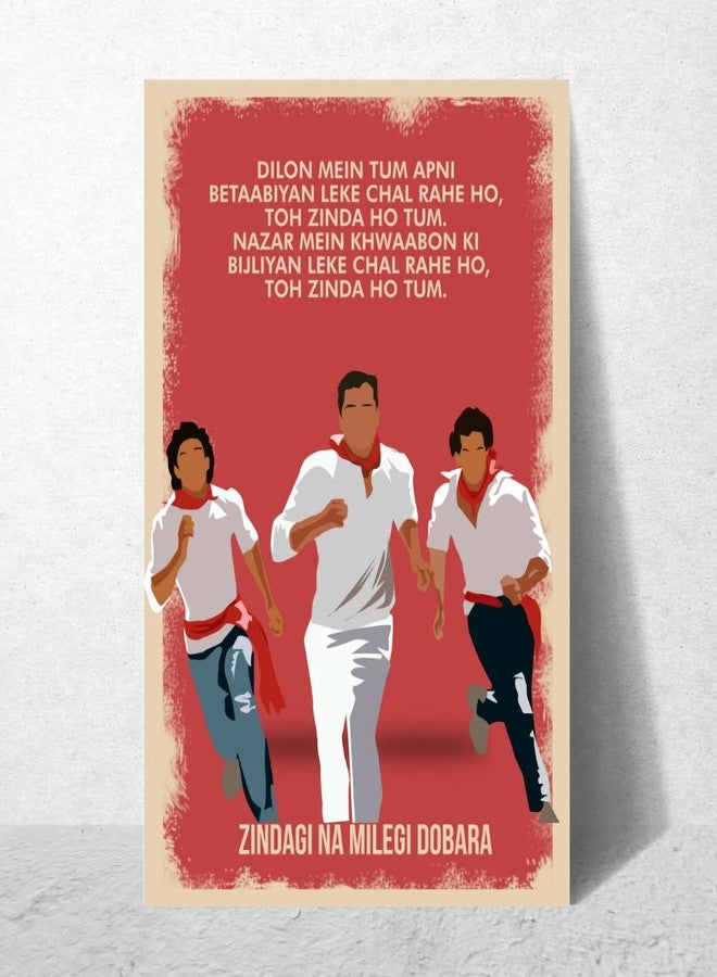 gray wall Good Hope Bollywood Movies Zindagi Na Milegi Dobara Poster, 12X18 Inch Without Frame Poster Matte Paper 300Gsm Posters Sticker For Rooms Hotel Restraunt Boys Beautiful Art Work - Image 5