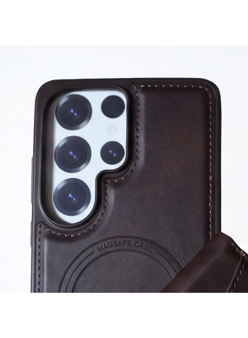 HDD 2-in-1 Magnetic MagSafe Leather Case with Detachable Card Holder Wallet for Samsung Galaxy S26 Ultra - Image 3