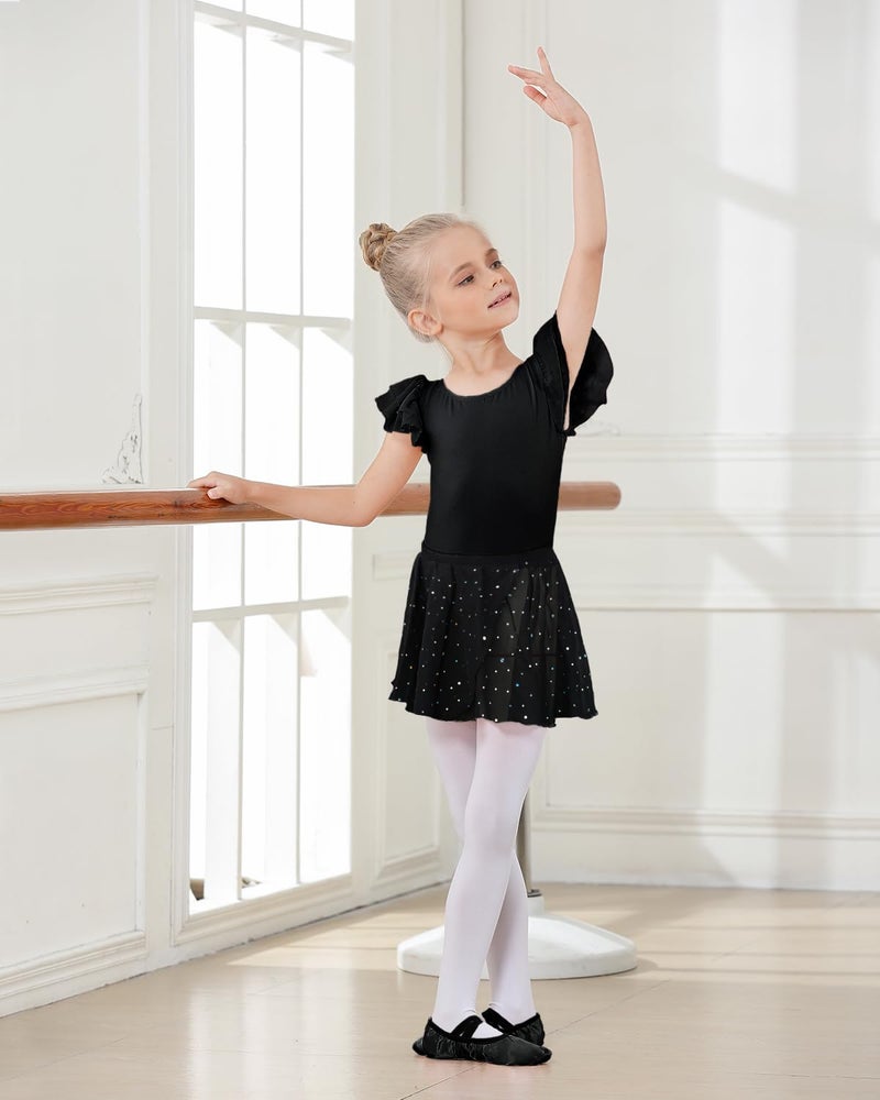 Gogokids Girls Dance Ballet Skirt, Chiffon Tutu Skirts Fluffy Ballet Dress for 3-11 Years Girls Black - Image 4