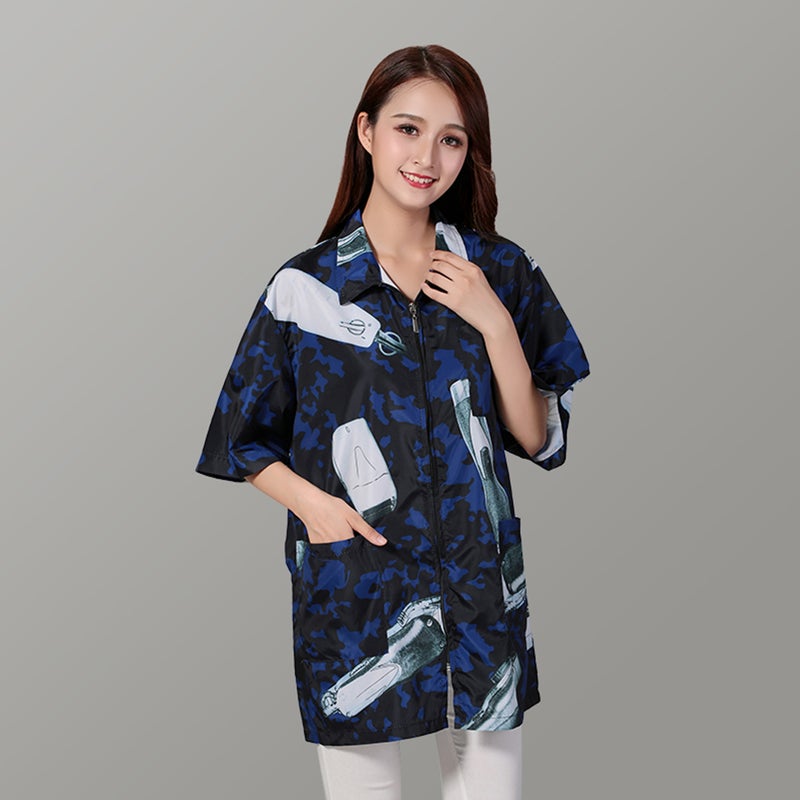 Hair Stylist Smock Salon Work Clothing Professional Hairdressers Blue Long Apron Style 1Pack - Image 5