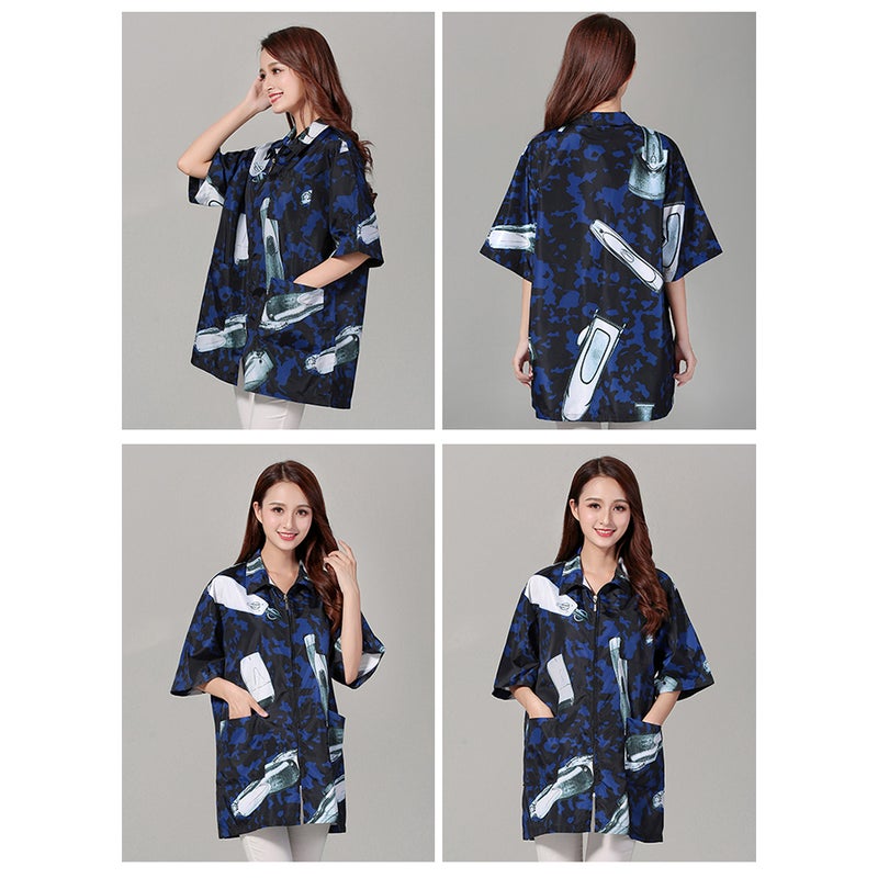 Hair Stylist Smock Salon Work Clothing Professional Hairdressers Blue Long Apron Style 1Pack - Image 3