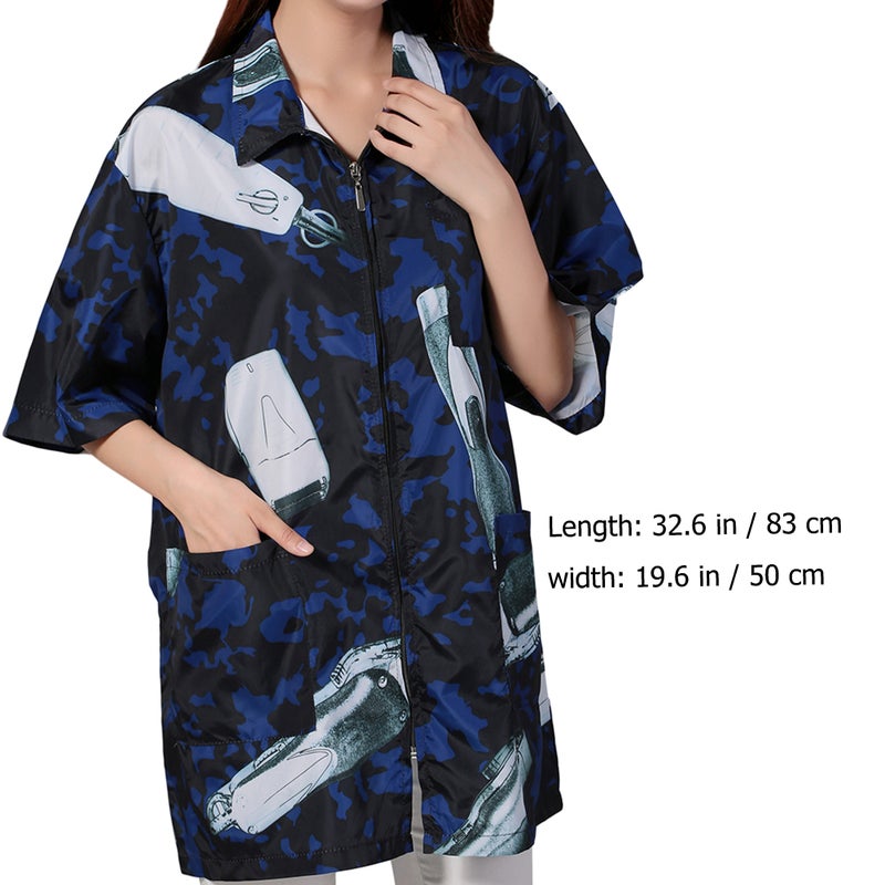 Hair Stylist Smock Salon Work Clothing Professional Hairdressers Blue Long Apron Style 1Pack - Image 2