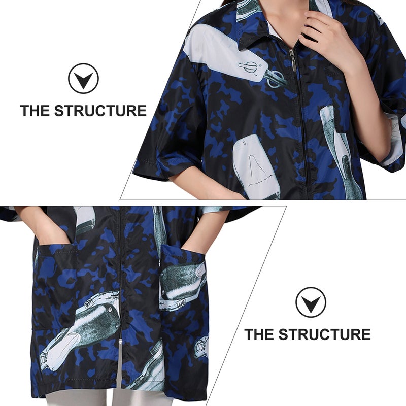 Hair Stylist Smock Salon Work Clothing Professional Hairdressers Blue Long Apron Style 1Pack - Image 4