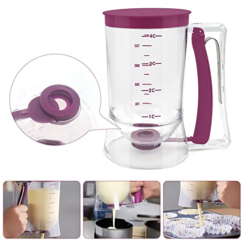 Portal Kndatle Pancake Cupcake Batter Dispenser, Batter Separator Bakeware Maker with Measuring Label, Perfect Baking Tool for Cupcakes, Waffles, Muffin Mix, or Any Baked Goods - Image 4