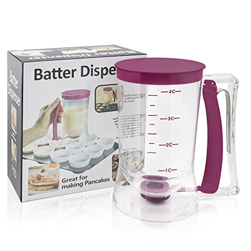 Portal Kndatle Pancake Cupcake Batter Dispenser, Batter Separator Bakeware Maker with Measuring Label, Perfect Baking Tool for Cupcakes, Waffles, Muffin Mix, or Any Baked Goods - Image 1