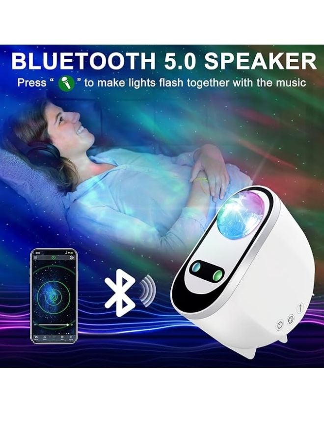 SMARTX Galaxy Star Projector Starry Night Light, 3 in 1 LED Northern Lights Aurora Projector, 6 White Noise Starry Moon Light with Bluetooth Speaker Ideal for Bedroom, Living Room, Kids & Adults - Image 2