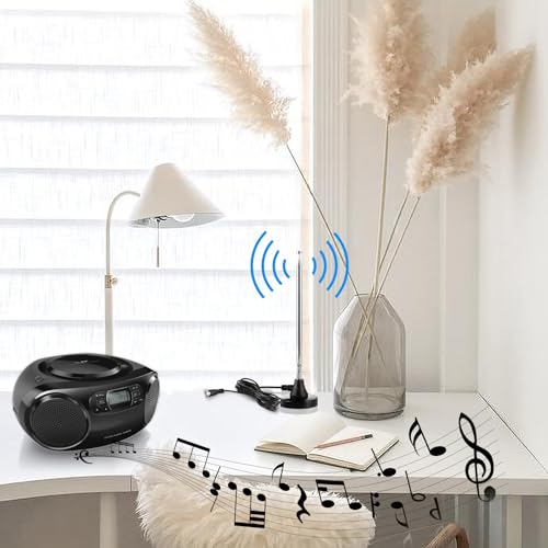 Eifagur 75 Ohm 300 Ohm Magnetic Base FM Radio Telecopic Antenna with 10ft Coaxial Cable for Stereo Receiver Digital HD Radios and Home Theater System - Image 3