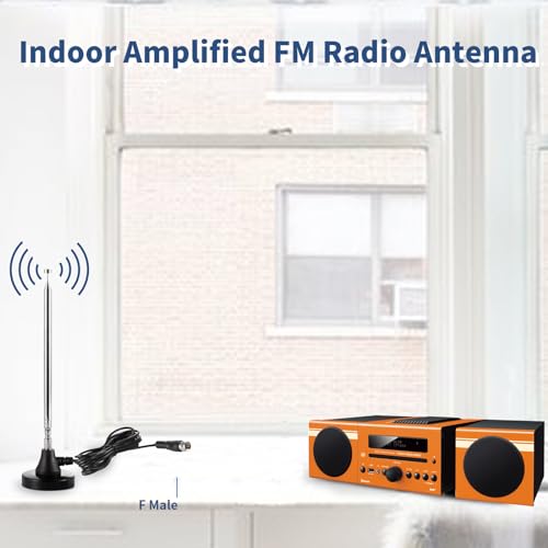 Eifagur 75 Ohm 300 Ohm Magnetic Base FM Radio Telecopic Antenna with 10ft Coaxial Cable for Stereo Receiver Digital HD Radios and Home Theater System - Image 4