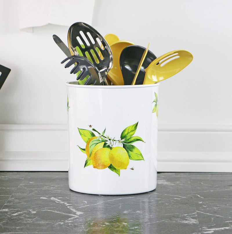 Reston Lloyd Multipurpose Crock Organize All Kinds of Utensils & Kitchen Tools  Extra Large Holder  Fresh Lemons - Image 4