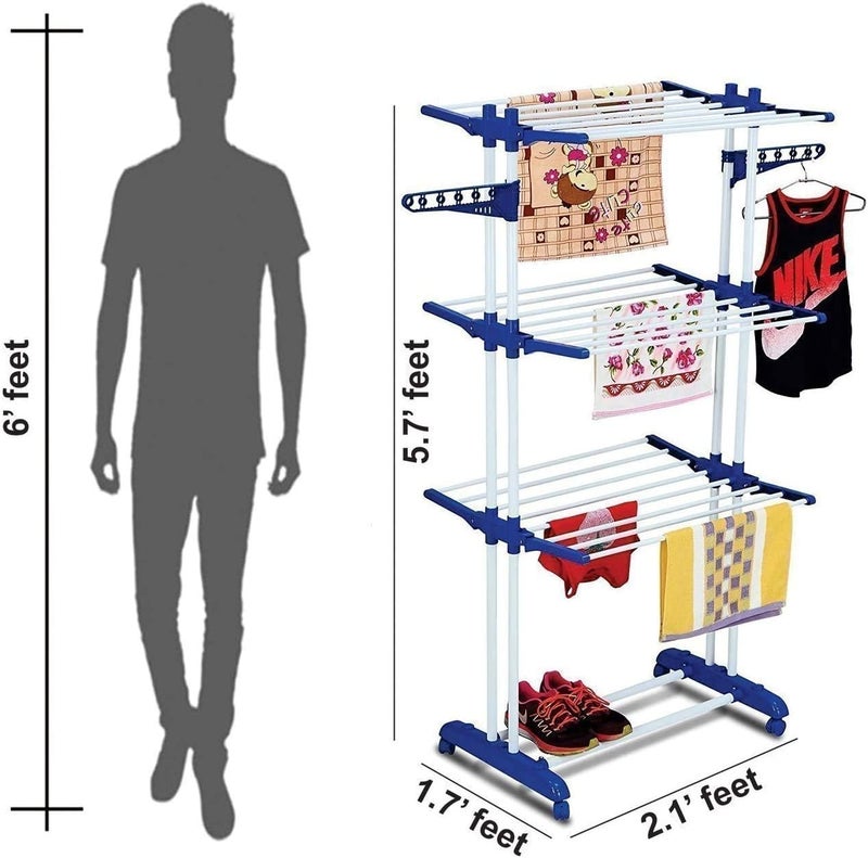 Leostar Three Layer Clothes Rack Hanger With Wheels - Image 2