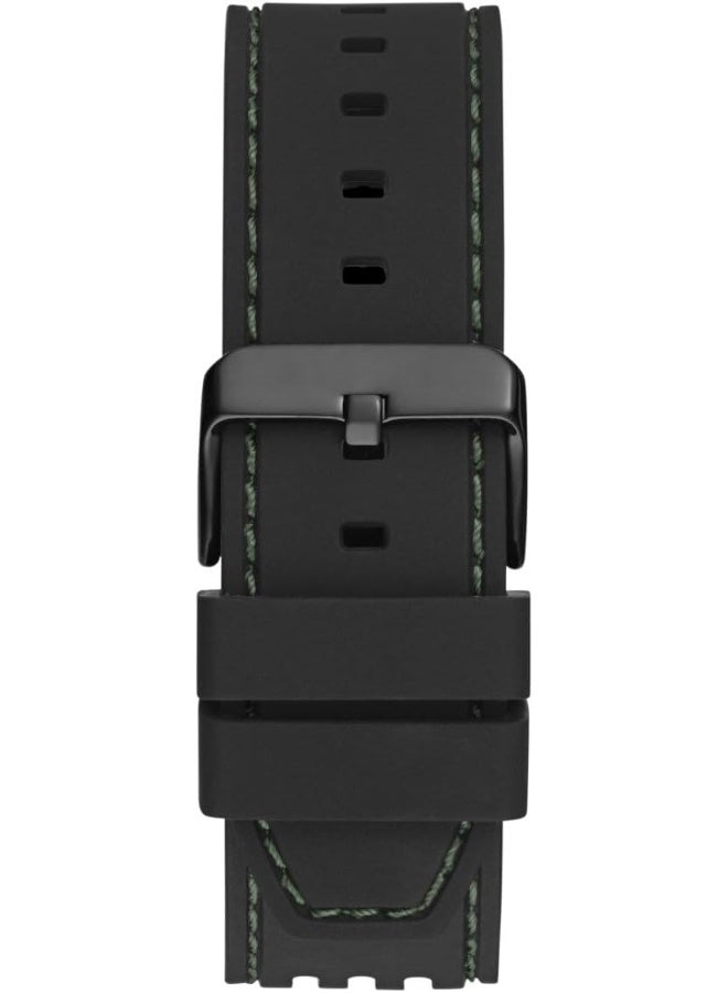 GUESS Men's 41mm Watch - Black Strap Black Dial Green Case - Image 3