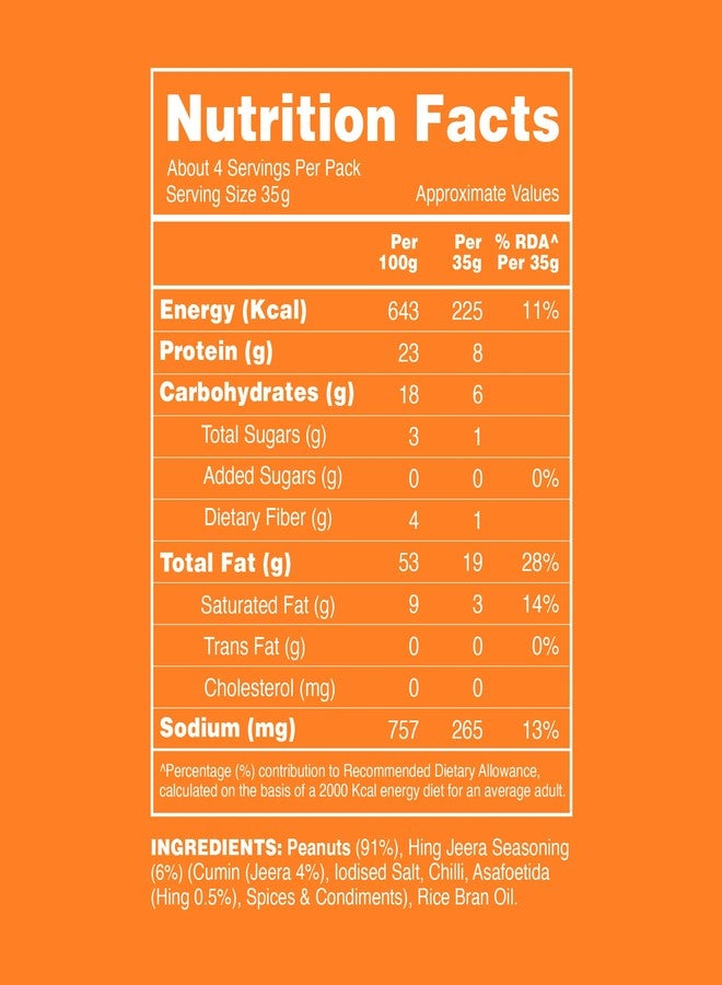 Taali Roasted Hing Jeera Peanuts | Bharuchi Nuts | No Palm Oil, Rich in Protein, Not Fried, 120g (Pack of 4) - Image 5