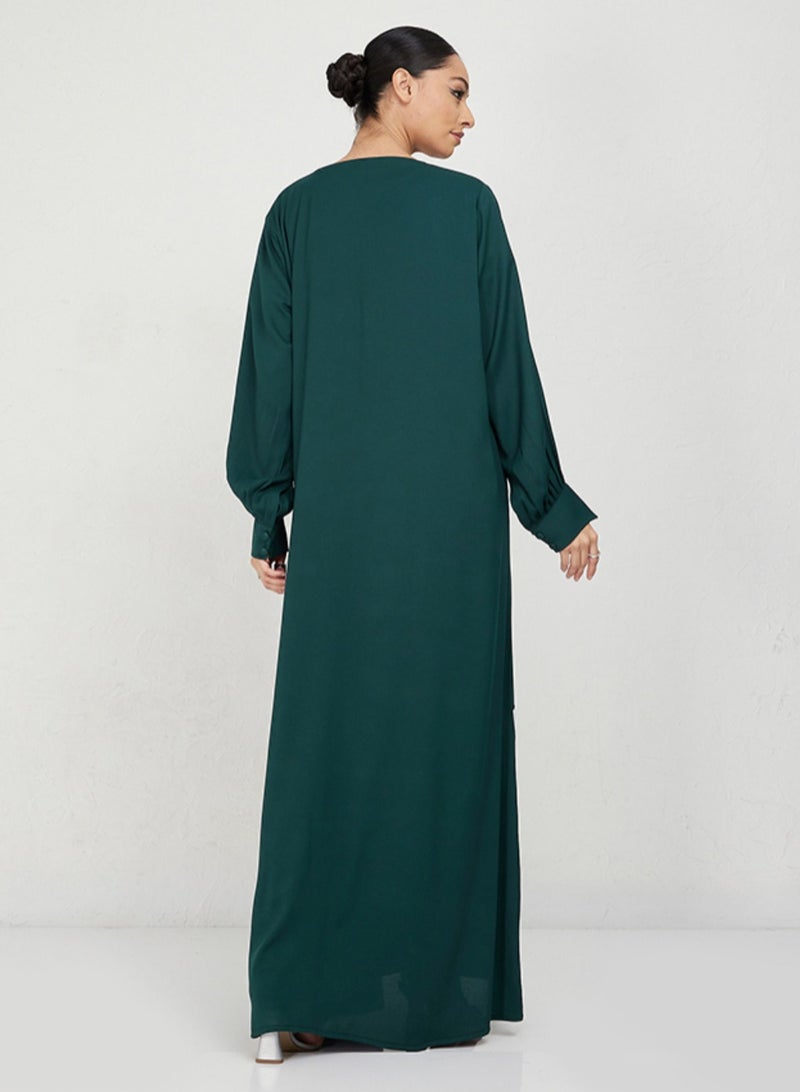 Rosette Abaya Green Abaya - Image 2