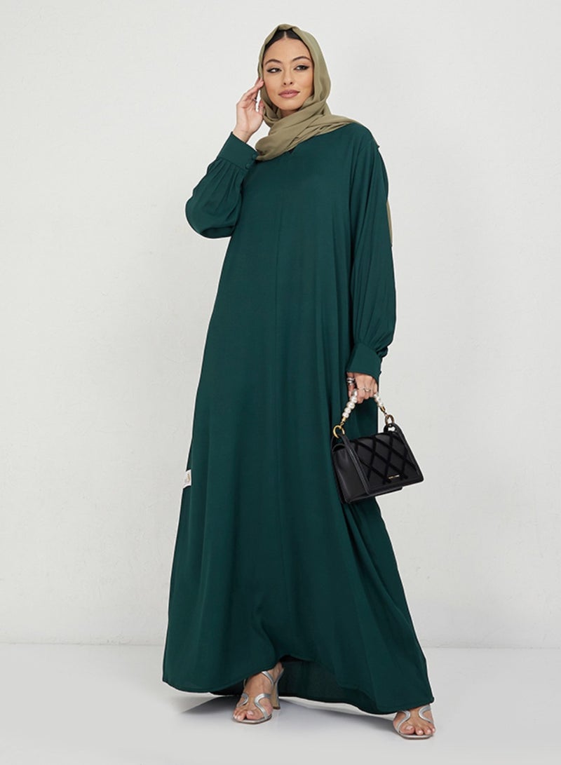 Rosette Abaya Green Abaya - Image 4