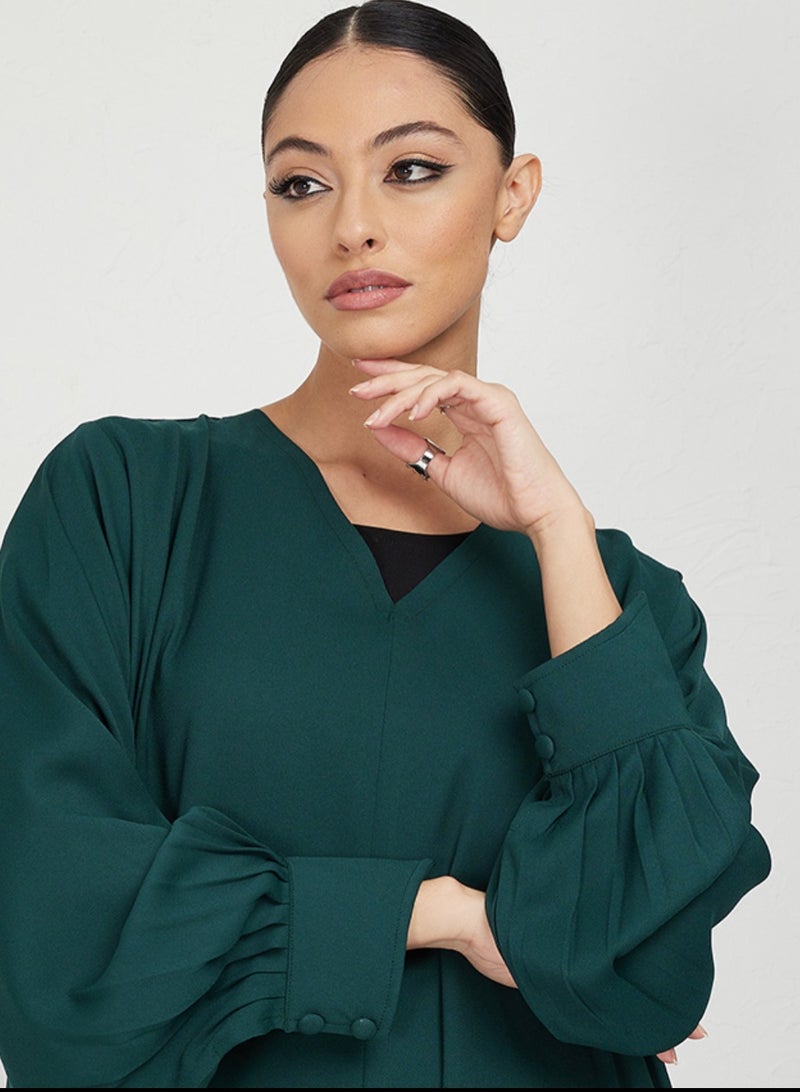 Rosette Abaya Green Abaya - Image 3