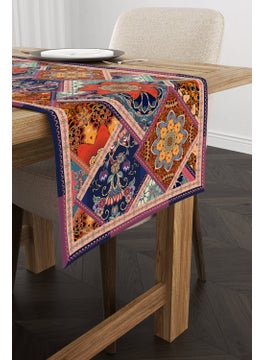 Cango Home Brown Multicolor Ethnic Vintage Patterned Digital Printed Runner CGH740-RN  - Image 1