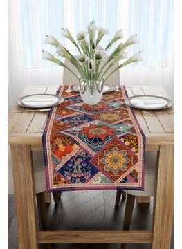 Cango Home Brown Multicolor Ethnic Vintage Patterned Digital Printed Runner CGH740-RN  - Image 2